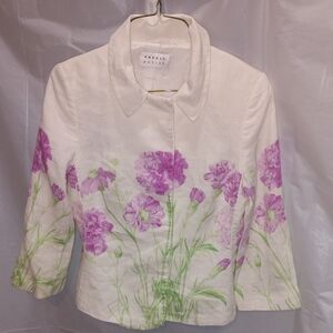 Precis Petite Floral Print Jacket with Purple and Green Accents Canada Size 8